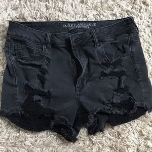 Black high-rise shorts